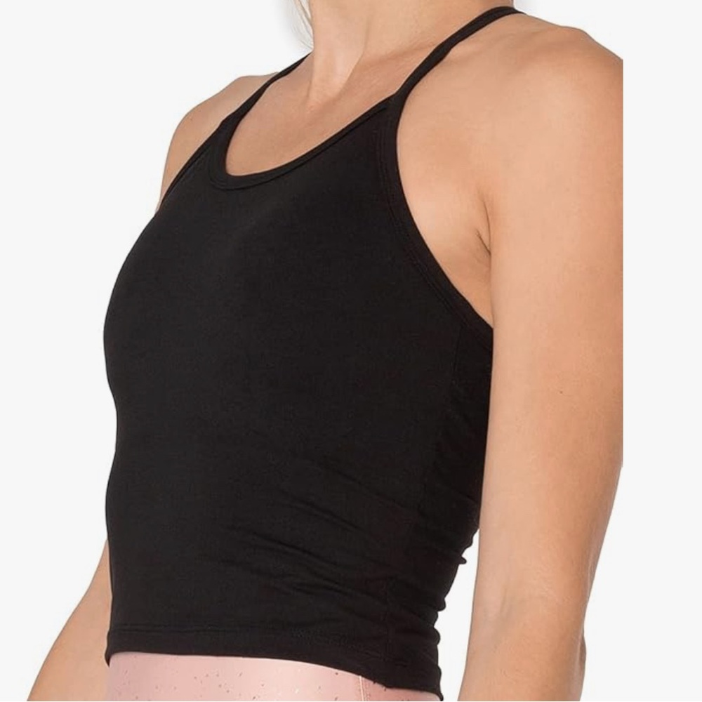 Black Strappy Back Tank Top